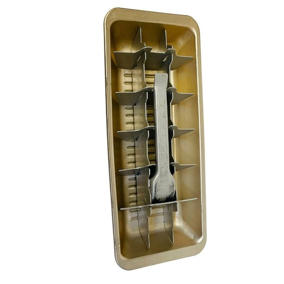 Vtg Admiral Tray Aluminum 18 Cubes Lift Handle 2 Parts Mid-Century - Picture 5 of 9